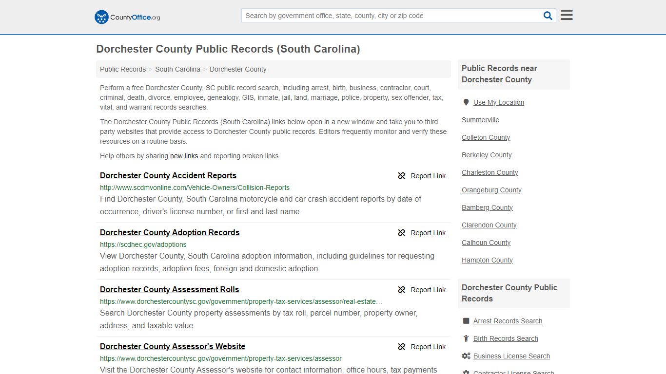 Dorchester County Public Records (South Carolina) - County Office