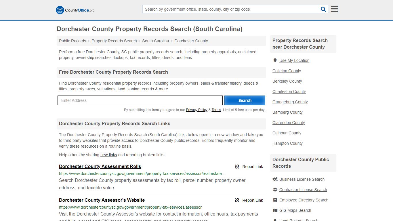Dorchester County Property Records Search (South Carolina) - County Office