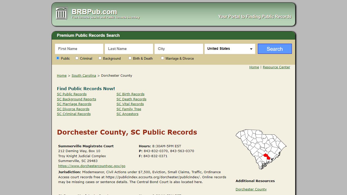 Dorchester County Public Records | Search South Carolina Government ...